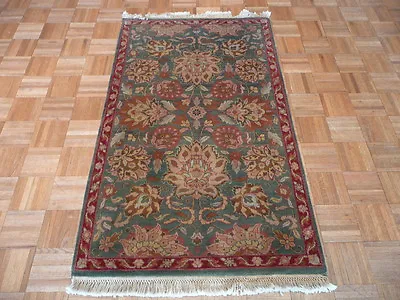 3 X 5 Hand Knotted Agra Magnolia Green Oriental Rug G756 • $320.40