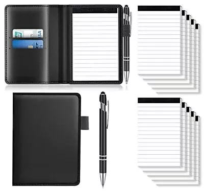 12 Pcs Mini Pocket Notebook Set With Leather Pocket Notepad Holder And Pen • $20.85