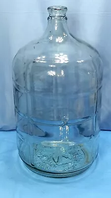  Vintage Clear Glass Jug Water Bottle Mexico Embossed Checkered 5 Gallon Wine • $74.99