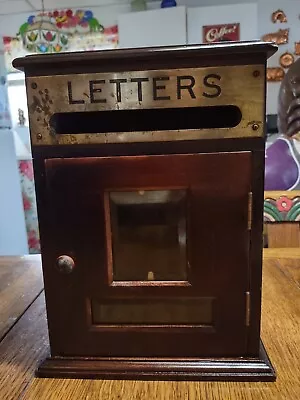 Antique Table Top English Letter/Mail Box For A Hotel W/Beveled Glass • $225