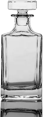 Square 26Oz Whiskey Decanter With Glass Stopper • $22.66