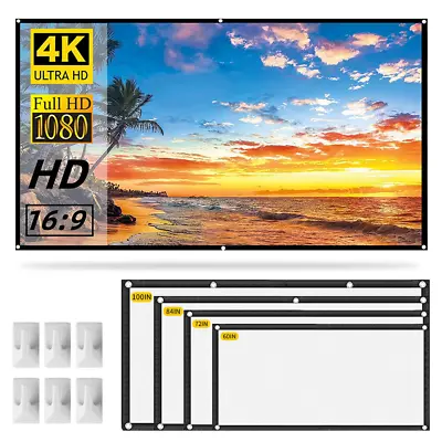 Foldable Portable Projector Screen 16:9 HD Camping Outdoor 3D Movie Theater • £6.99