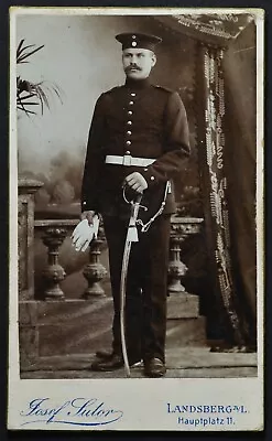 CDV Photo Man Soldier Phot. Jozef Lutor Landsberg Germany (2227) • $6.99