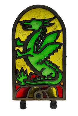 $27.64 • Buy 7” Dragon Stained Glass Tea Lite Light Candle Holder Taiwan Renaissance