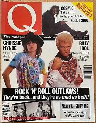 Q MAGAZINE ISSUE #45 - June 1990 - Rolling Stones Chrissie Hynde - Free Postage • $20