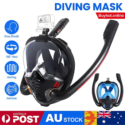 Snorkel Goggles Full Face Diving Mask Snorkel Swim 180° View Anti Fog Snorkeling • $33.29