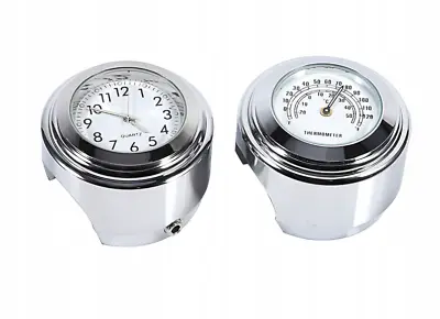 New 7/8 -1  Motorcycle Handlebar Mount Clock Watch Waterproof & Thermometer Temp • $21.99
