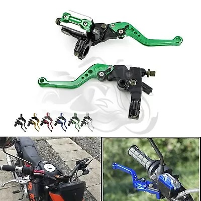 7/8  22MM Motorcycle Clutch Brake Master Cylinder Reservoir Levers Kit Fluid Set • £27.16