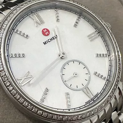 MICHELE Gracile 36mm White MOP Dial Diamond Watch MWW26A000001 *SIX INCH WRIST* • $419.99