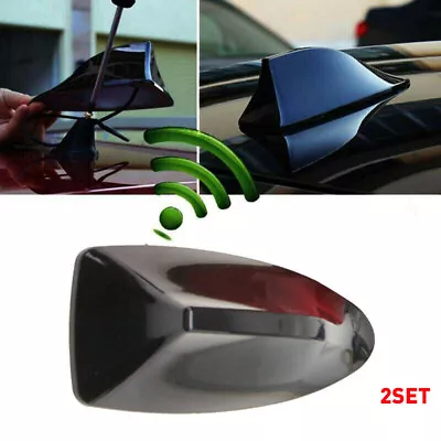 BLACK Shark Fin Car Roof Antenna Radio FM/AM Signal Aerial Accessories Universal • £20.59