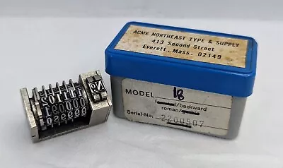 Vintage Acme Northeast Model 18 Numbering Machine Letterpress 6 Wheels • $29.99