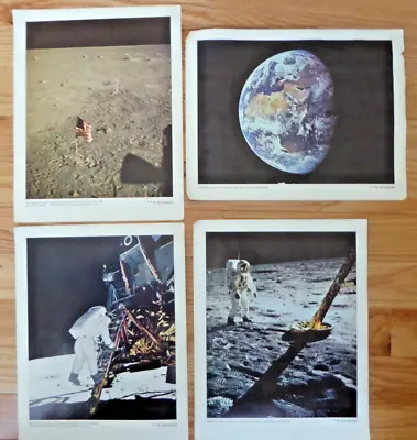 Set Of 4  Vintage Official NASA Apollo 11 Prints -  11x14 Color Lithograph  1969 • $8.99