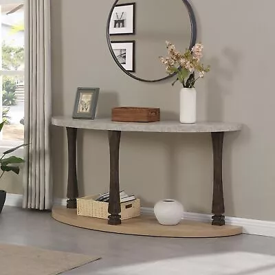 60 Inch Long Semi Circle Demilune Sofa Table For Small Hallway Entryway Space. • $159.99