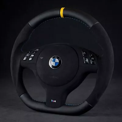 BMW E46 E39 E53 M3 X5 M5 Steering Wheel M Sport M Tech Reshaped Flat Bottom. • $994.09