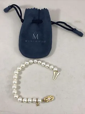 Mikimoto Strand Of 7-7.5 Mm Akoya Pearls 18 Kt Yellow Gold Bracelet 7.5 Inch • $2299.99