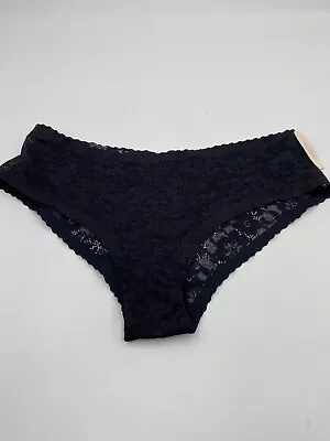 NEW Victoria Secret Angels Secret Embrace Size L Black Lace Women’s Panty • $9