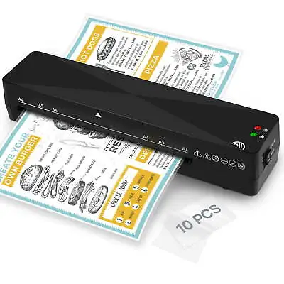 A4 Thermal And Cold Laminator Set Laminating Machine W/ 10 Laminating Pouches • £19.95