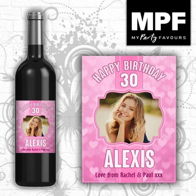 £3 • Buy Personalised Photo Bottle Label - Wine Gin Vodka - Birthday - Any Age