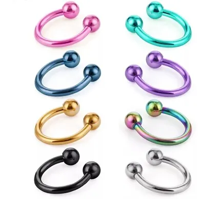16G Anodized Surgical Steel Horse Shoe Circular Barbell You Choose Color & Size • $1.98