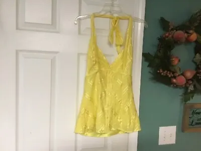 Women’s MARCIANO Yellow Halter Top Blouse Size Medium (CON32) • $35