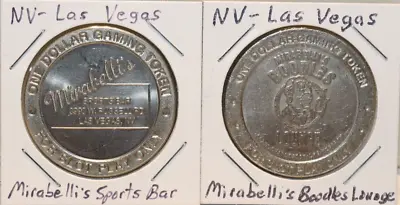 (2) Vintage Las Vegas NV  $1 Casino/Slot Tokens Mirabelli's Sports Bar • $2.99