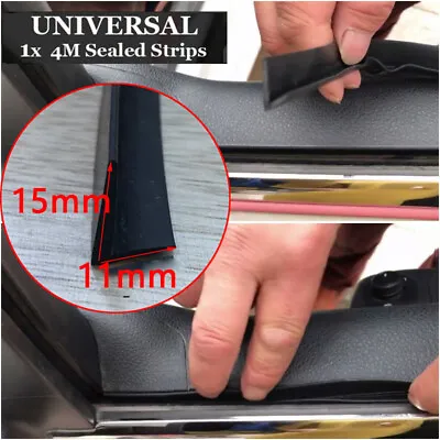 4m V-Type Car Seal Strip For Auto Car Side Window Rubber Black Universal Parts • $12.55