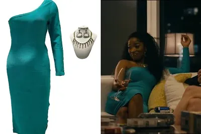 Hustlers Movie Wardrobe Mercedes Keke Palmer Screen Worn Dress Earrings Necklace • $499