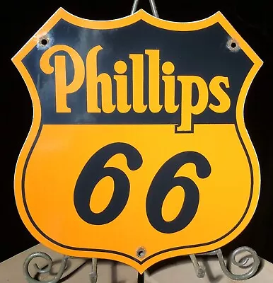 Vintage Phillips 66 Gasoline Porcelain Sign Gas Station Pump Plate Motor Oil • $29.99
