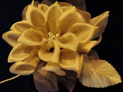 Vintage Millinery Flower 4 1/2  Glorious Blossom For A Hat KU8 Tan Mocha Brown • $11.49