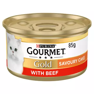 £7.83 • Buy Gourmet Gold Savoury Cake With Beef Wet Cat Food Tins - 12 X 85g