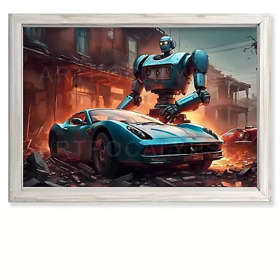 A3+ Original Art Print   Mechanized Majesty: Supercar Reborn As A Robot  • $37.77