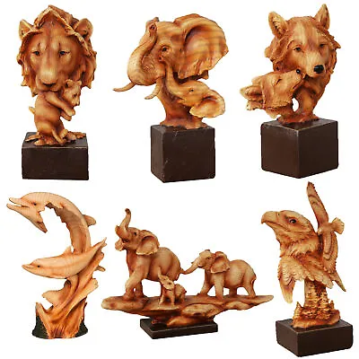 Naturecraft Wood Effect Resin Animal Statue Ornament Figurine - Choose Design • £22.99