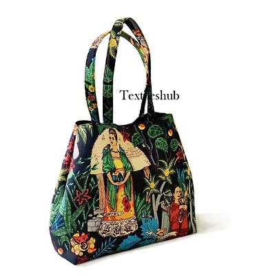 $22.79 • Buy Black Frida Kahlo Floral Purse Cotton Women's Shoulder Messenger Handbags FBB