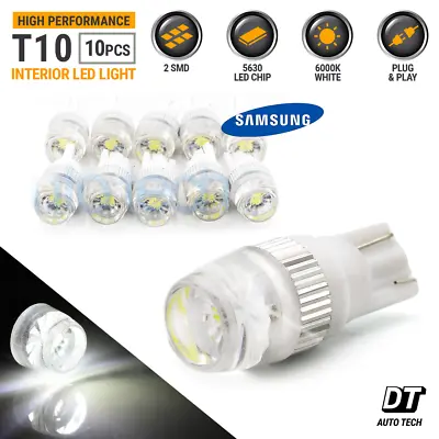 10pcs T10 Wedge Samsung High Power 2W LED Light Bulbs Xenon White 192 168 194 • $8.99