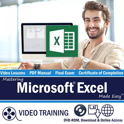 Learn Microsoft EXCEL 2016 & 2013 Training Tutorial DVD-ROM Course 10 Hours • $25