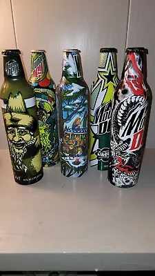 Mountain Dew Green Label Art Aluminum Bottles 16 Oz-2008 Lot Of 5~ Empty&Opened • $19