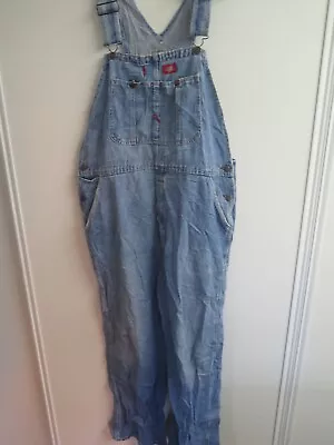 Vintage Dickies Denim Dungarees Overalls Workwear Coveralls L W 36  X L 32  • £37.50