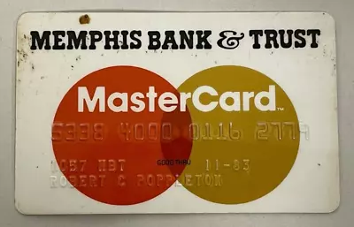 Vintage 1983 Memphis Bank And Trust MasterCard Expired Collectable • $25