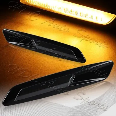 For BMW 1/3/5-Series F10 Style Smoke Amber LED Turn Signal Side Marker Lights • $19.99