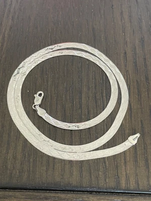 £327.12 • Buy Vintage Solid 14K White Gold Herringbone Chain Necklace 18  ~ 6.7GR!