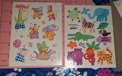 Vintage Hallmark Stickers Zoo Animals Parade Lot Of 2 Sheets • $5
