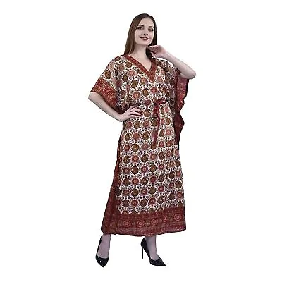 Women Tribal Ethnic Printed Polyester Long Kaftans Caftan Plus Size Loose Maxi • $26.92