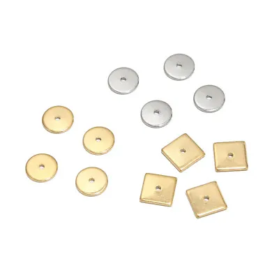 Stainless Steel Round Square Beads  Flat Bead Spacer Findings 6mm/8mm • $6.99