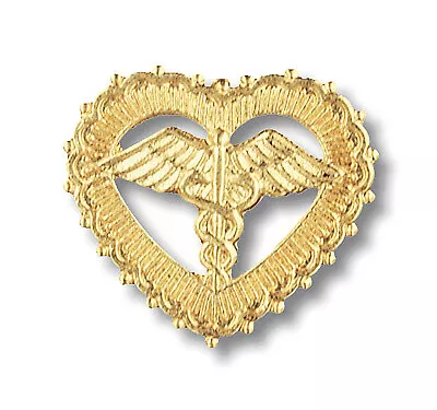 Prestige Medical Caduceus In Filigreed Heart Pin • $21.50