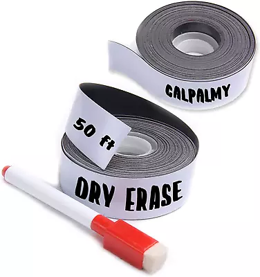 (2-Pack) 1 Inch X 25 Feet Magnetic Dry Erase Strips - Magnetic Labels Roll Perfe • $23.13