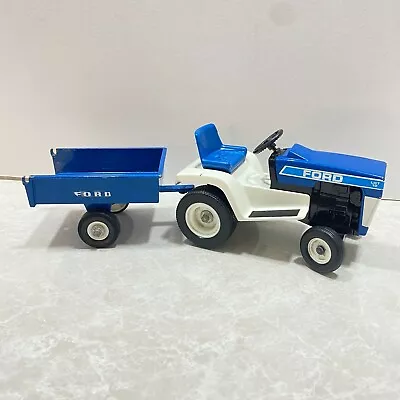 Vintage ERTL 1984 Ford LGT 12 Lawn & Garden Tractor 1:12 With Trailer • $79.99