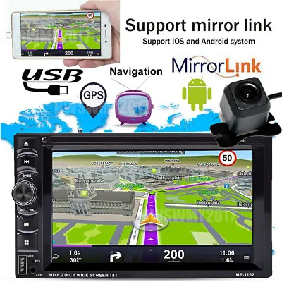 $133.73 • Buy 2 Din 6.2  Car Radio Stereo DVD CD MP3 Player HD Bluetooth Mirrorlink Fit Toyota