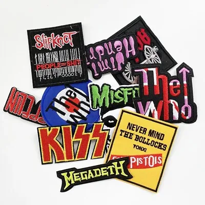 10Pcs Lot Heavy Metal Band Patch Kiss Megadeath The Who Misfit Backpack Stickers • $10.99