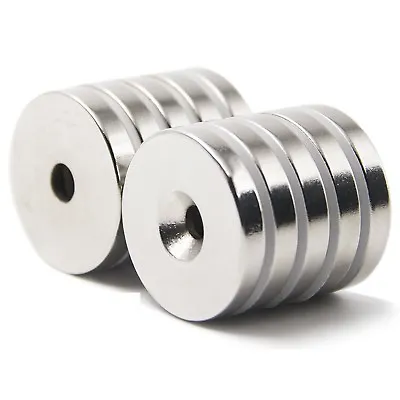 25 50 N52 Strong Countersunk Ring Magnets 1  X1/8   Hole  Rare Earth Neodymium • $13.99
