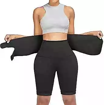 HerBose Waist Trainer Compression Biker Shorts Neoprene With BellyBand Black • $15.12